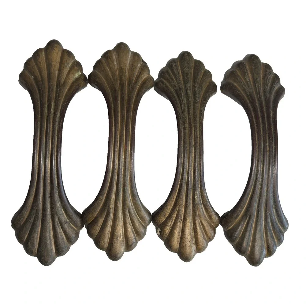 Lot Of 4 Vintage Brass/metal Drawer Pulls